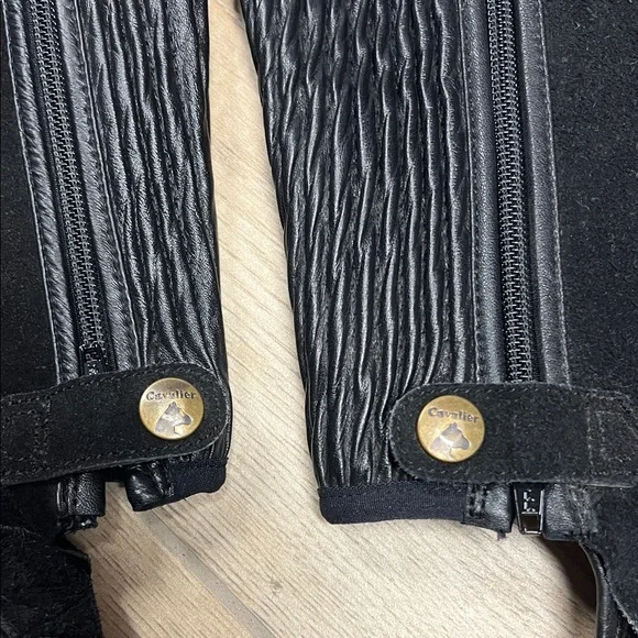 Black Equestrian Riding Half Chaps - Picture 2 of 5